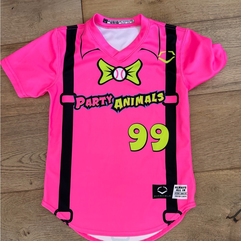 Savanah Banana Party Animals Pink Shirt Youth Small